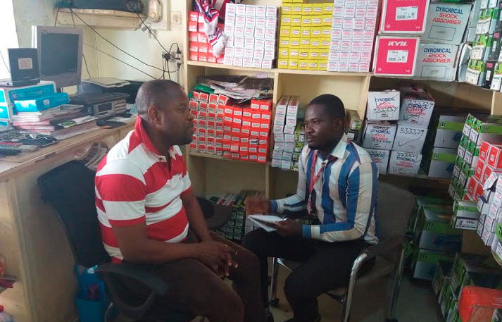 Mr Sammy Siaw (left), speaking to Maclean Kwofi, Graphic Business reporter.